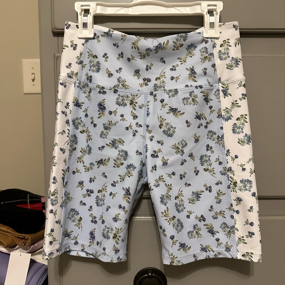 Sage Light Blue Floral Shorts